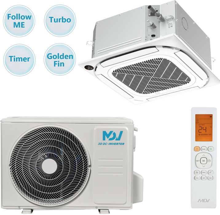 Полноразмерная кассетная инверторная сплит-система MDV
серия MDCD R32
