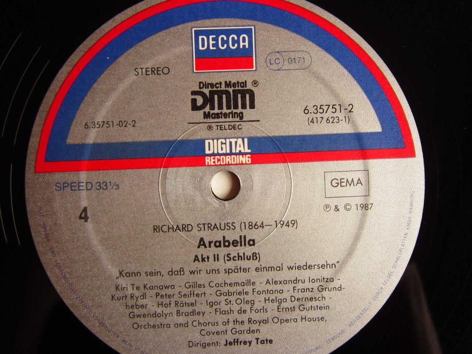 vinil Strauss Arabella -Kiri Te Kanawa,J.Tate,Covent Garden Londra1986