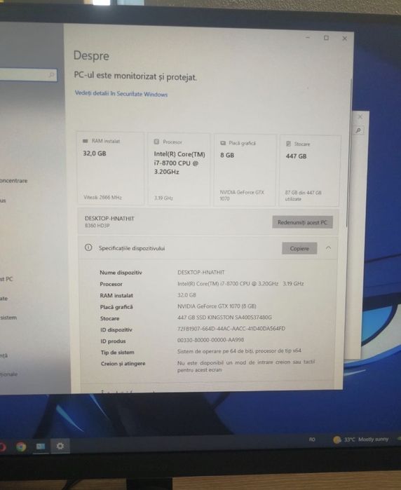 ‼️URGENT‼️PC – GTX 1070 8 gb /i7 8700 / 32GB DDR4 / SSD 480GB / CX750W