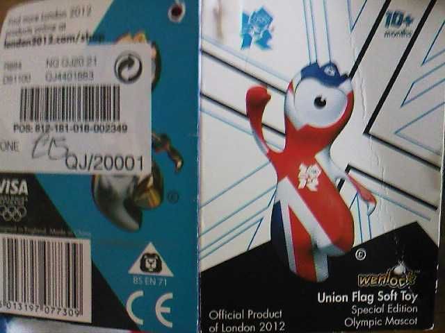 Mascota de plus noua 25 cm: Wenlock eticheta Olimpiada Londra 2012 UK