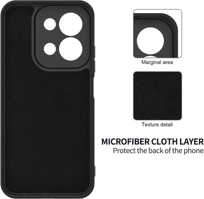 Матов силиконов кейс за xiaomi redmi 15c - черен