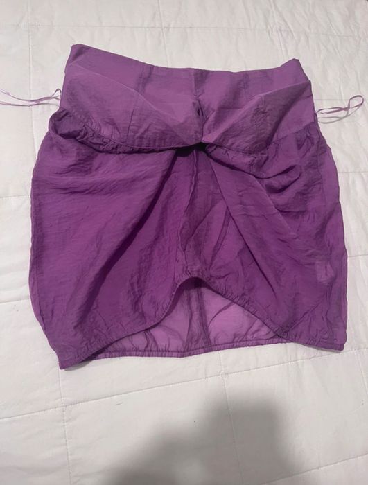 Fusta blugi mini + bluză fără bretele