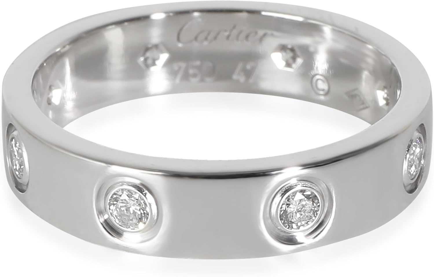 CARTIER Love White Gold 6 Diamonds Classic Model Пръстен