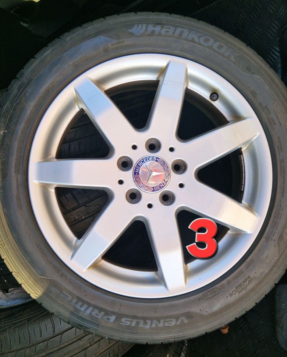 Roți Mercedes Jante 5x112 7.5J Et.47.5  215 55 R17 Cauciucuri Anvelope