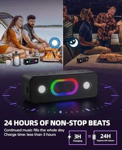 Нова Портативна Bluetooth 5.3 тонколона 16W, TWS и 24 часа батерия