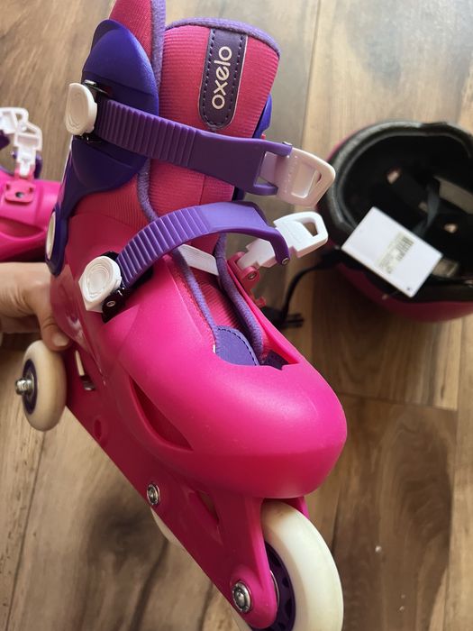 Role oxelo 32-34 noi + casca protectie