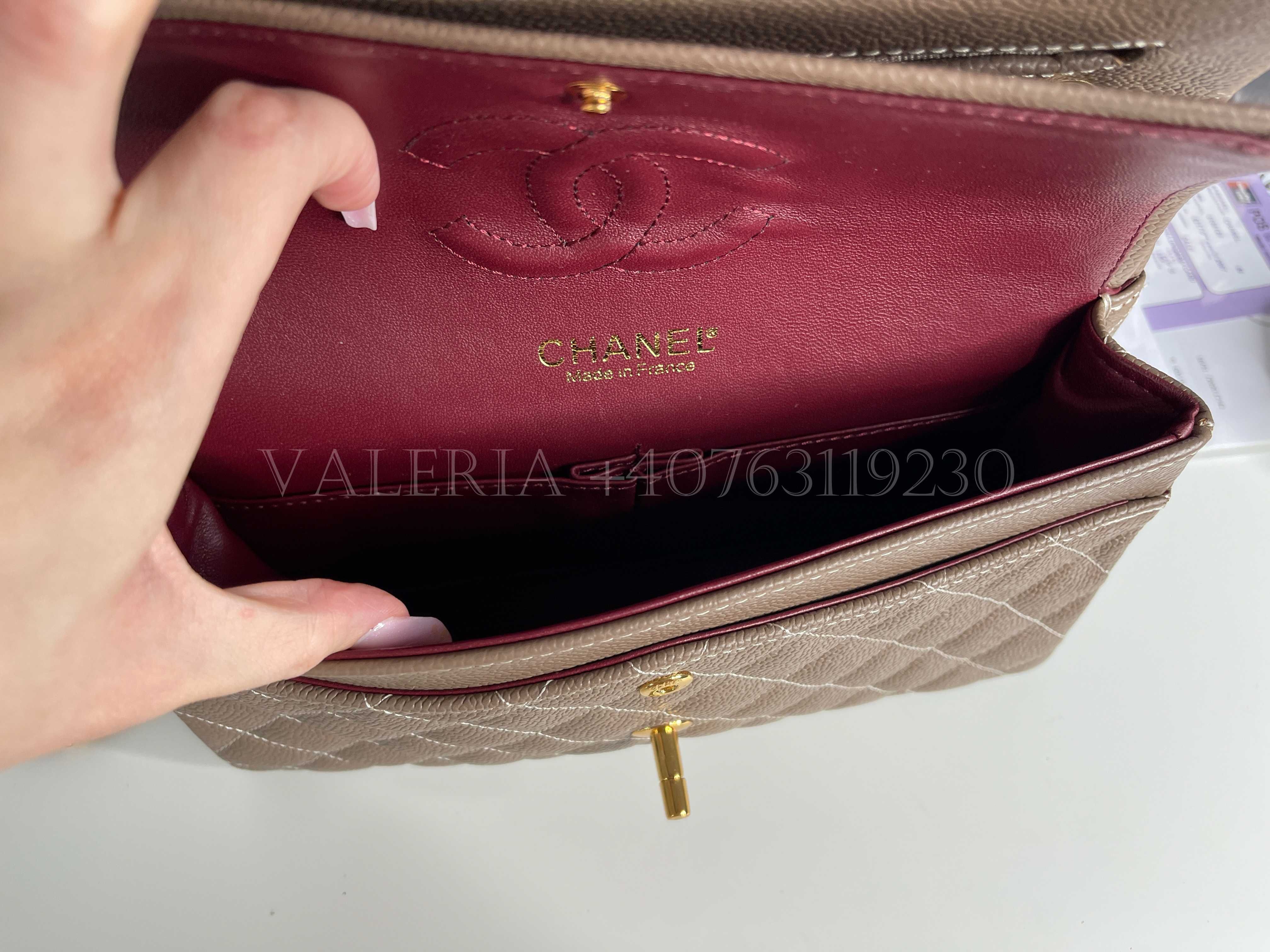 Geanta Chanel Caviar Double Flap taupe