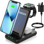 GAGBK Станция за безжично зареждане 3в 1,за iPhone,Apple Watch,Airpods