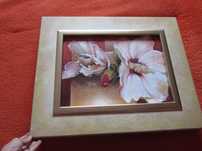 cadou rar tablou superb vintage Flori de hibiscus made in Germany