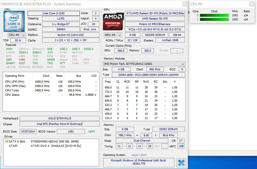 Procesor Intel Ivy Bridge, Core i3-3240 3.4GHz,3MB,Socket 1155