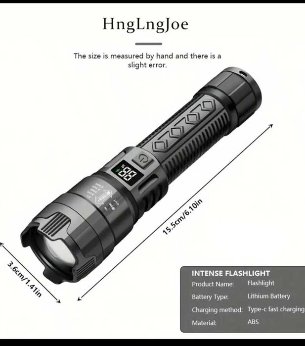 Ултра-ярък P50 LED Фенер - 800mAh Презареждащ се USB Зареждане