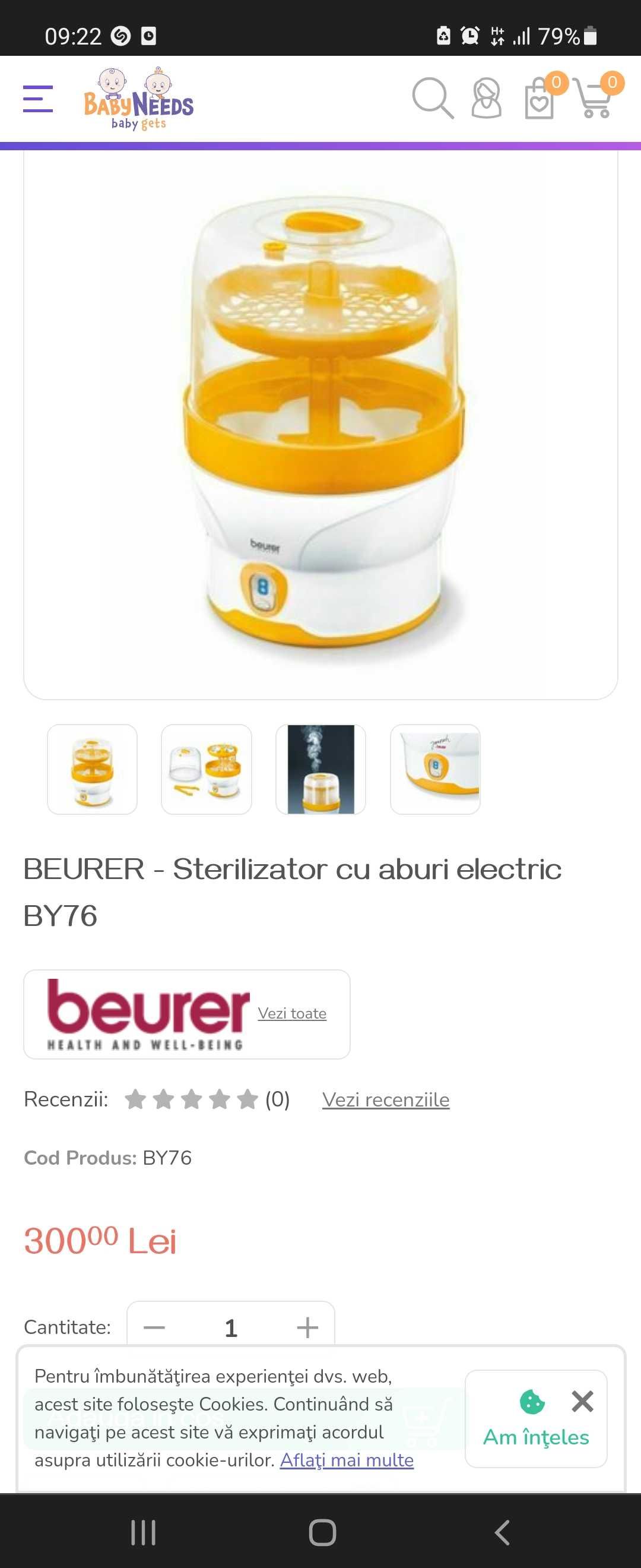 Sterilizator Beurer si Incalzitor Mebby pt biberoane