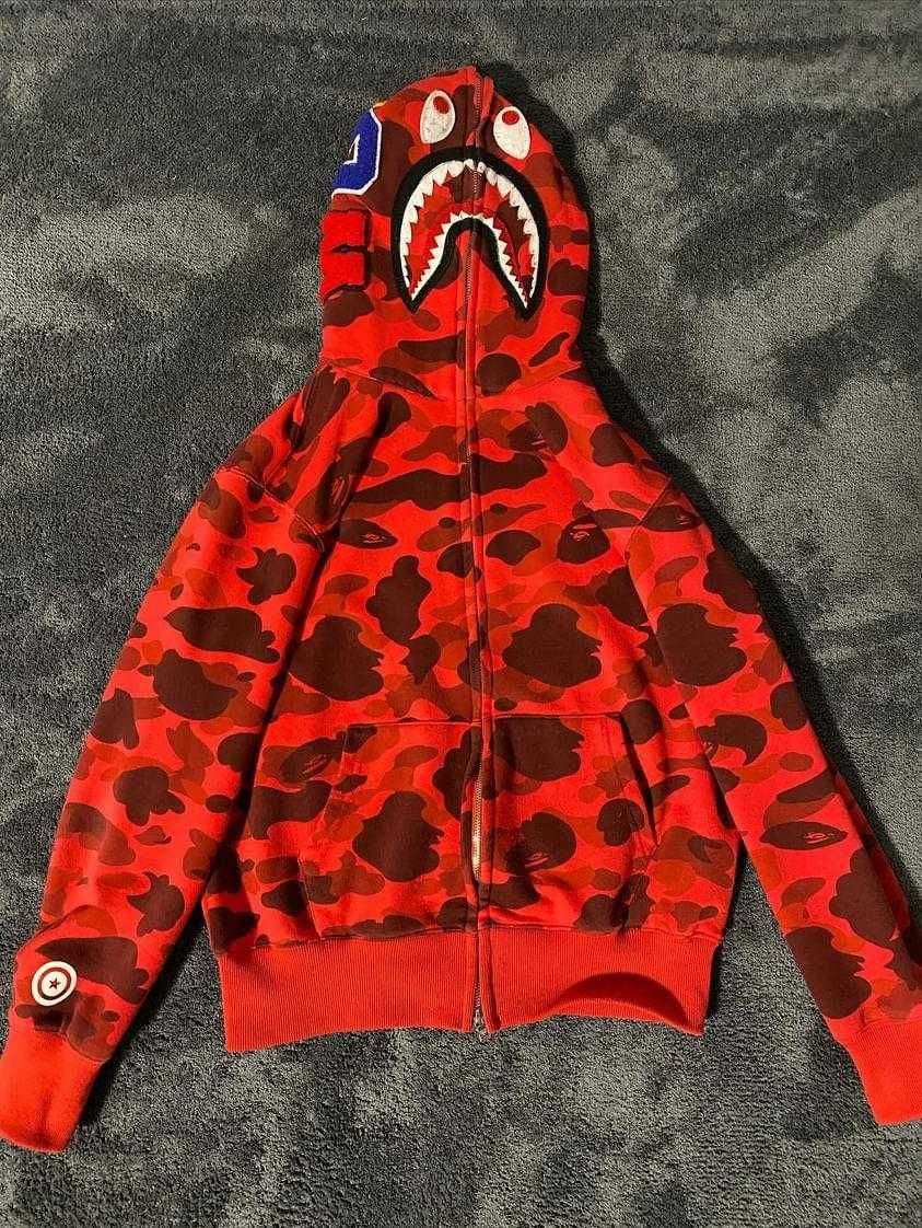 Bape hoodie red color