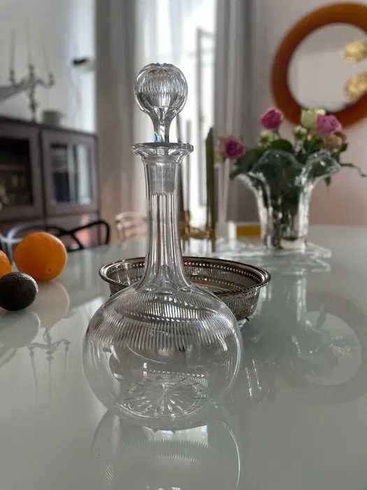 carafa decantor cristal Victorian  anglia 1880 lucrata superb de mana