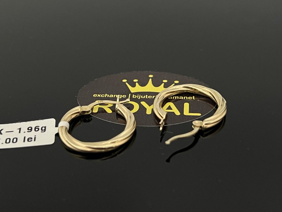 Bijuteria Royal CB : Cercei dama aur 14k 1,96gr 2cm