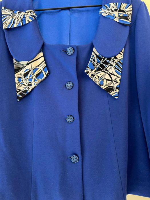 Sacou dama elegant, culoare albastra, marime 48