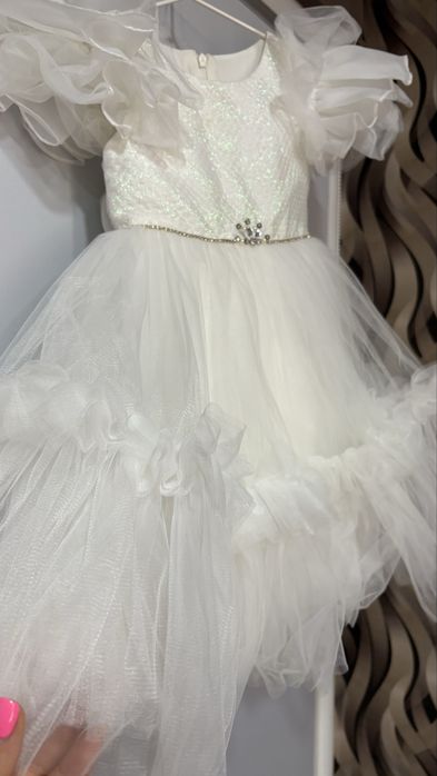 Детска официална бяла рокля Radapola