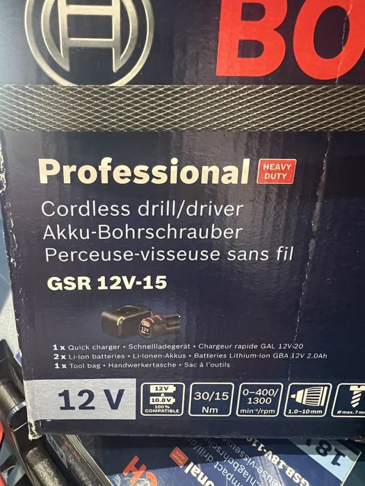 Filetanta Bosch GSR 12V-15 cu 2 acumulatori si inc-Sigilata