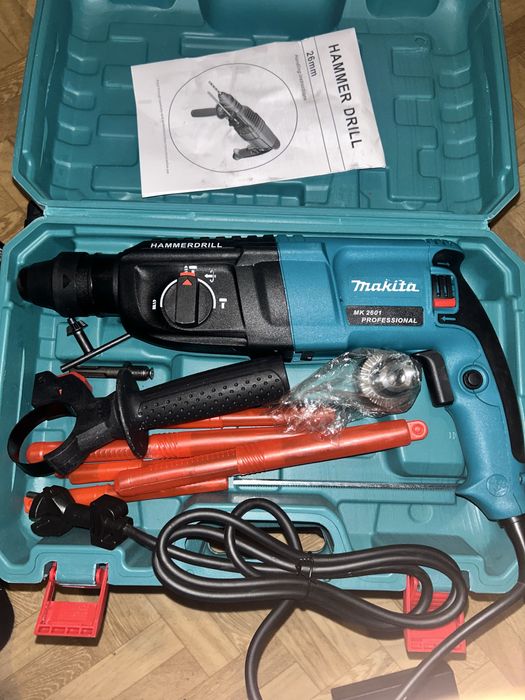 НОВЫЙ Перфоратор Makita 26мм с Набором Пики и Свёрла Мощный Качество+