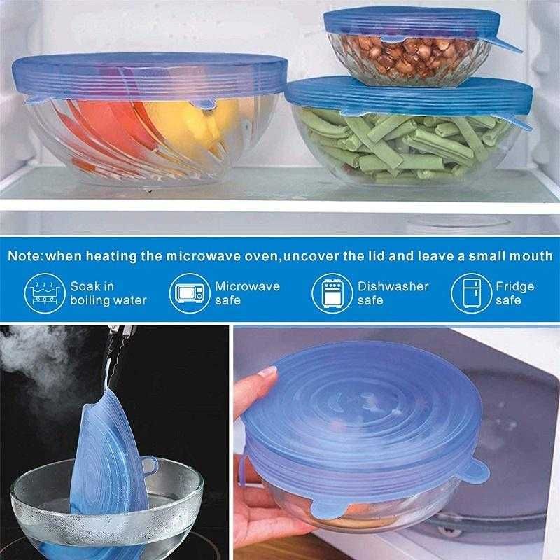 Set 6 Capace din Silicon Reutilizabile si Flexibile pentru Boluri Oale