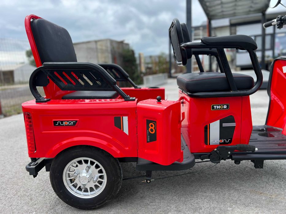 Triciclu electric THOR tuk tuk SX LONG2 nou rosu negru alb gri