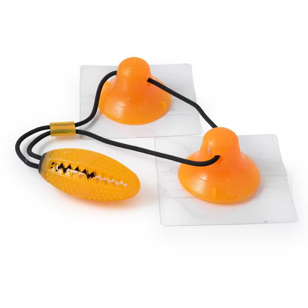 Интерактивна играчка за кучета РЪГБИ ТОПКА за лакомства с два вакума