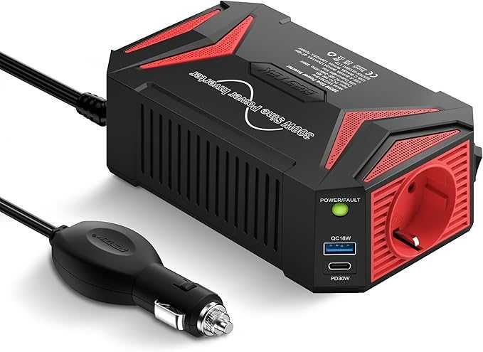 Invertor Auto Onda Pure 300W, Transformator Invertor 12V la 220V