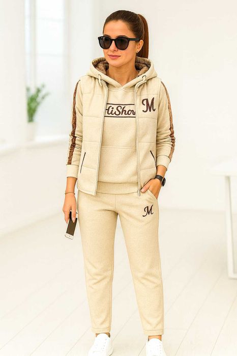 Бежов дамски комплект 3 в 1