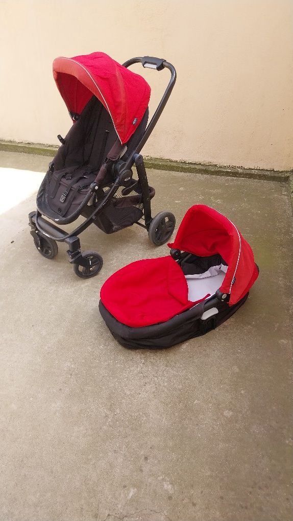 Carucior Graco Evo Trio, 3 in 1, 0-3 ani, Rosu