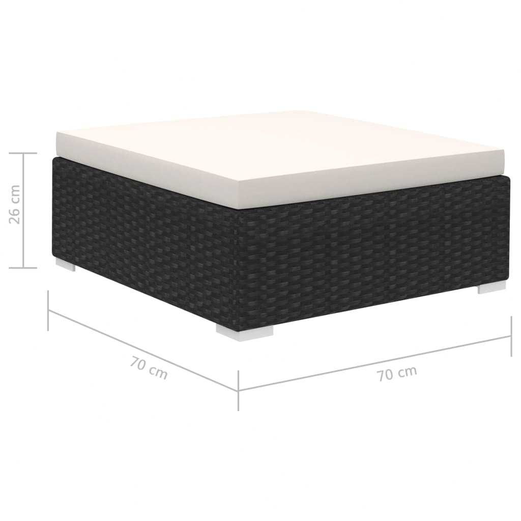 Set mobilier de gradina/terasa canapea/coltar Negru/Crem Ratan IMOLA