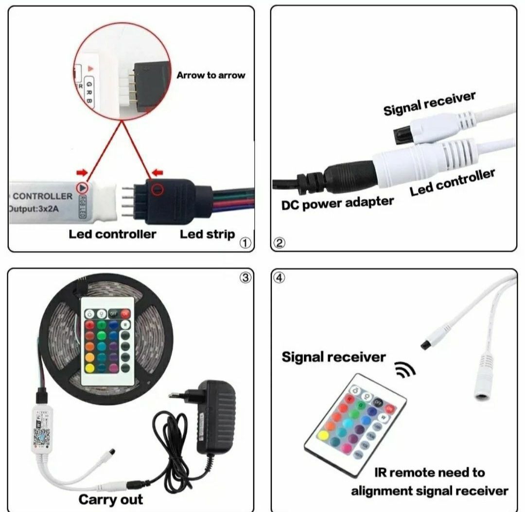 Светодиодная лента RGB lent SMD 5050 с Bluetooth 10 м