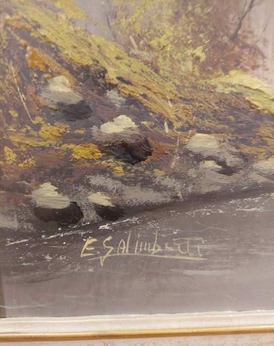 Картина масло върху мед с рамка