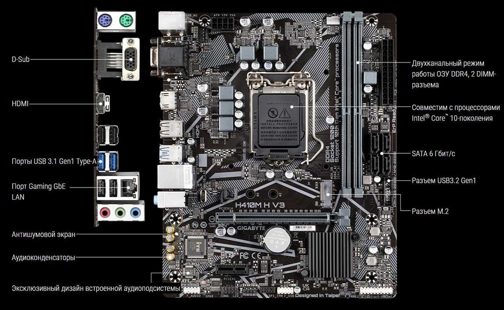 Комплект/ Core i5-10400f/ DDR4 -16Gb/ Gigabite-H410m/ DeepCool AG200