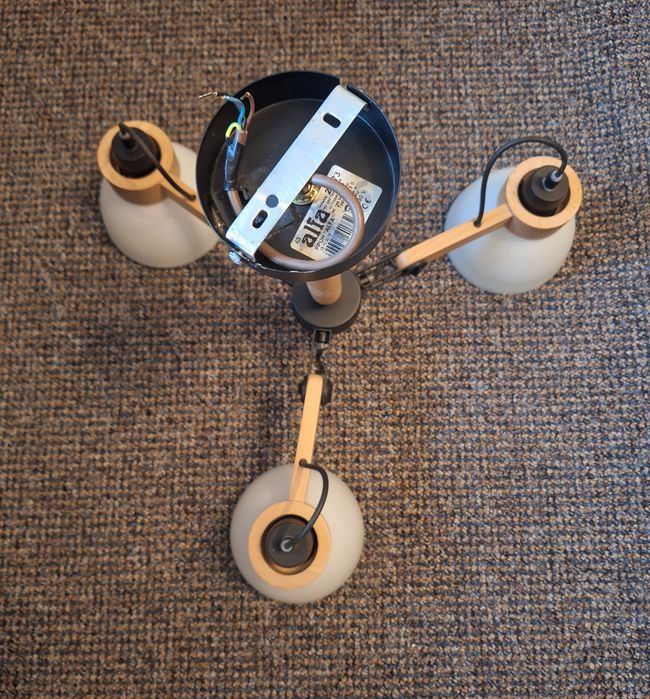 Lustră DANTONA aplicată pe tavan, 3xE27/15W/230V, negru/bej