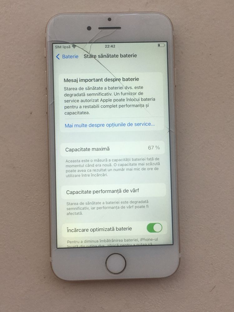 Iphone 7 GOLD display spart display fisurat
