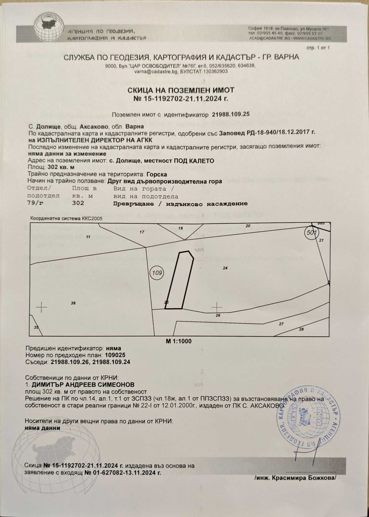 Продава се Парцел в с. Долище, Област Варна - 3695 кв.м за 6 €/кв.м - Снимка #2