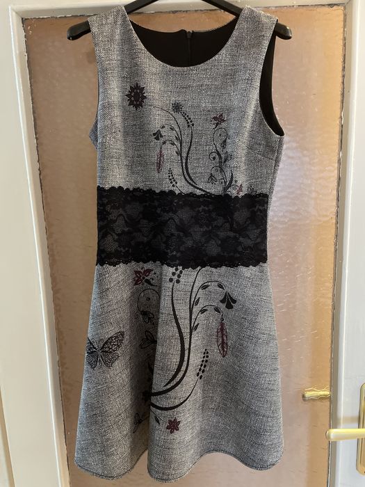 сива рокля с дантела на кръста-1 пъти обличана