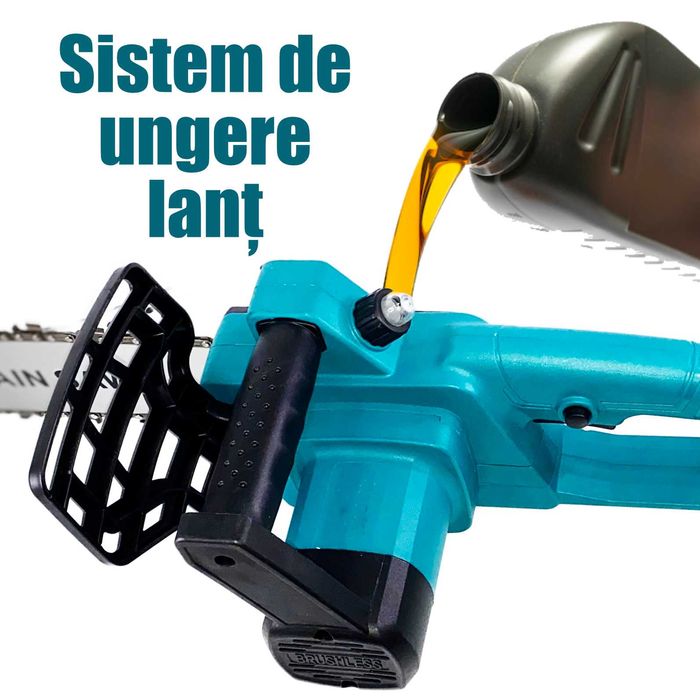 Mini drujba Dotvix, Motor Brushless, 2 acumulatori, Sistem ungere lant