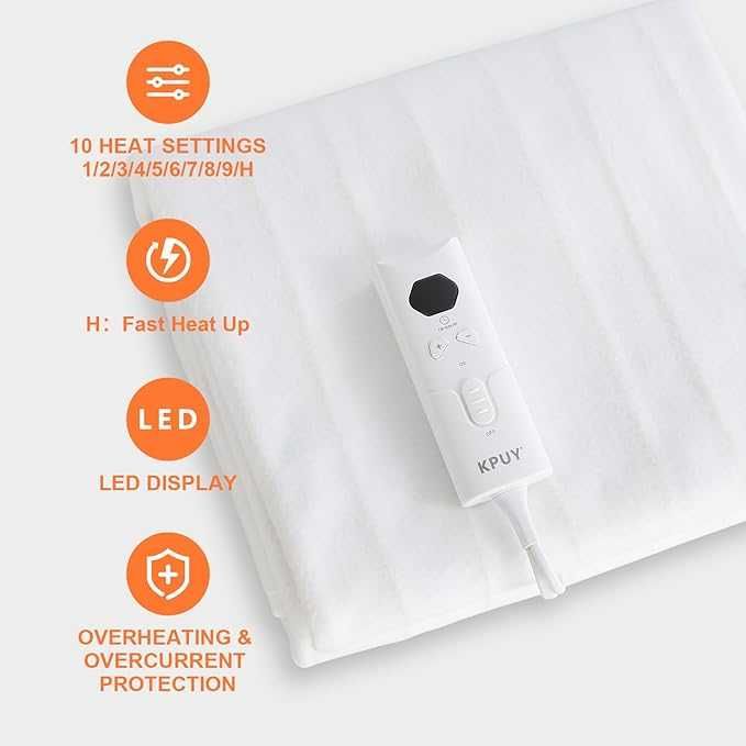 KPUY Електрическо нагревателно одеяло  с 10 настройки за температура