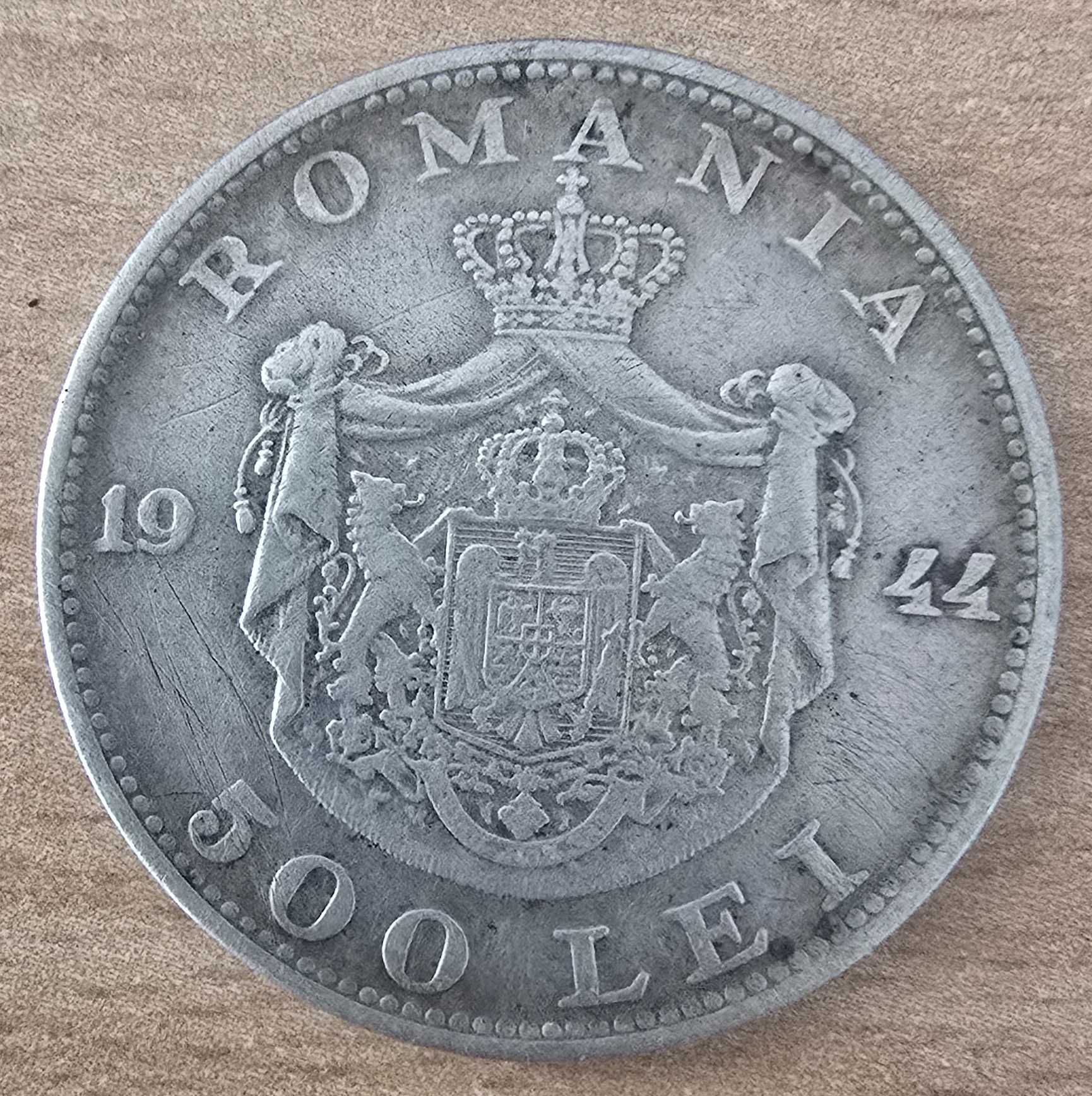 Vând moneda rara 500 lei din 1944 cu chipul Regelui Mihai(Ag)