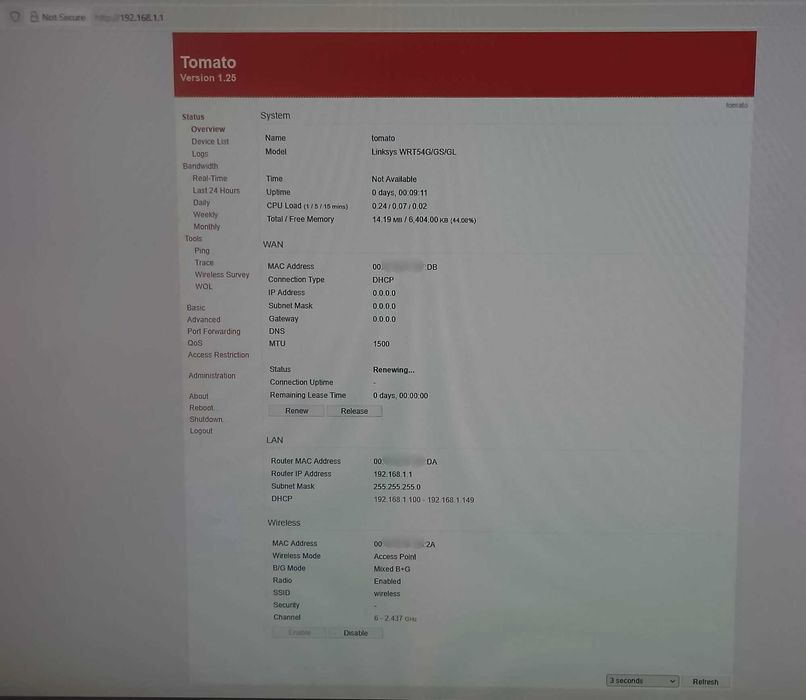 wrt54g ver.2 tomato 1.25 plus 3CGSU08A JD871A