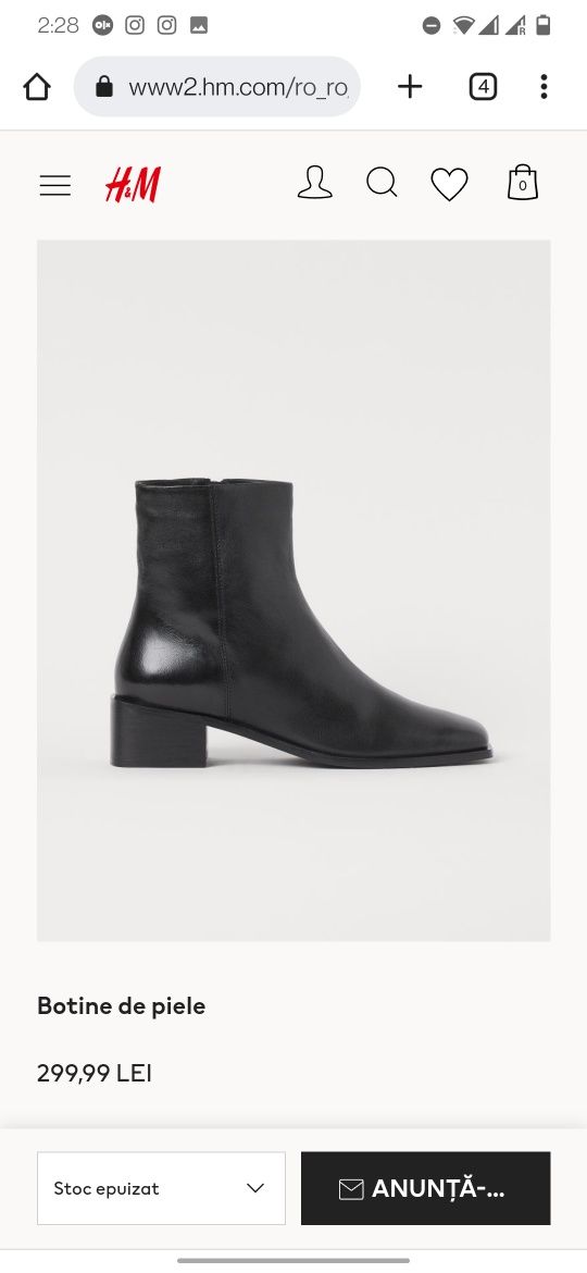 Botine de piele H&M Premium Selection