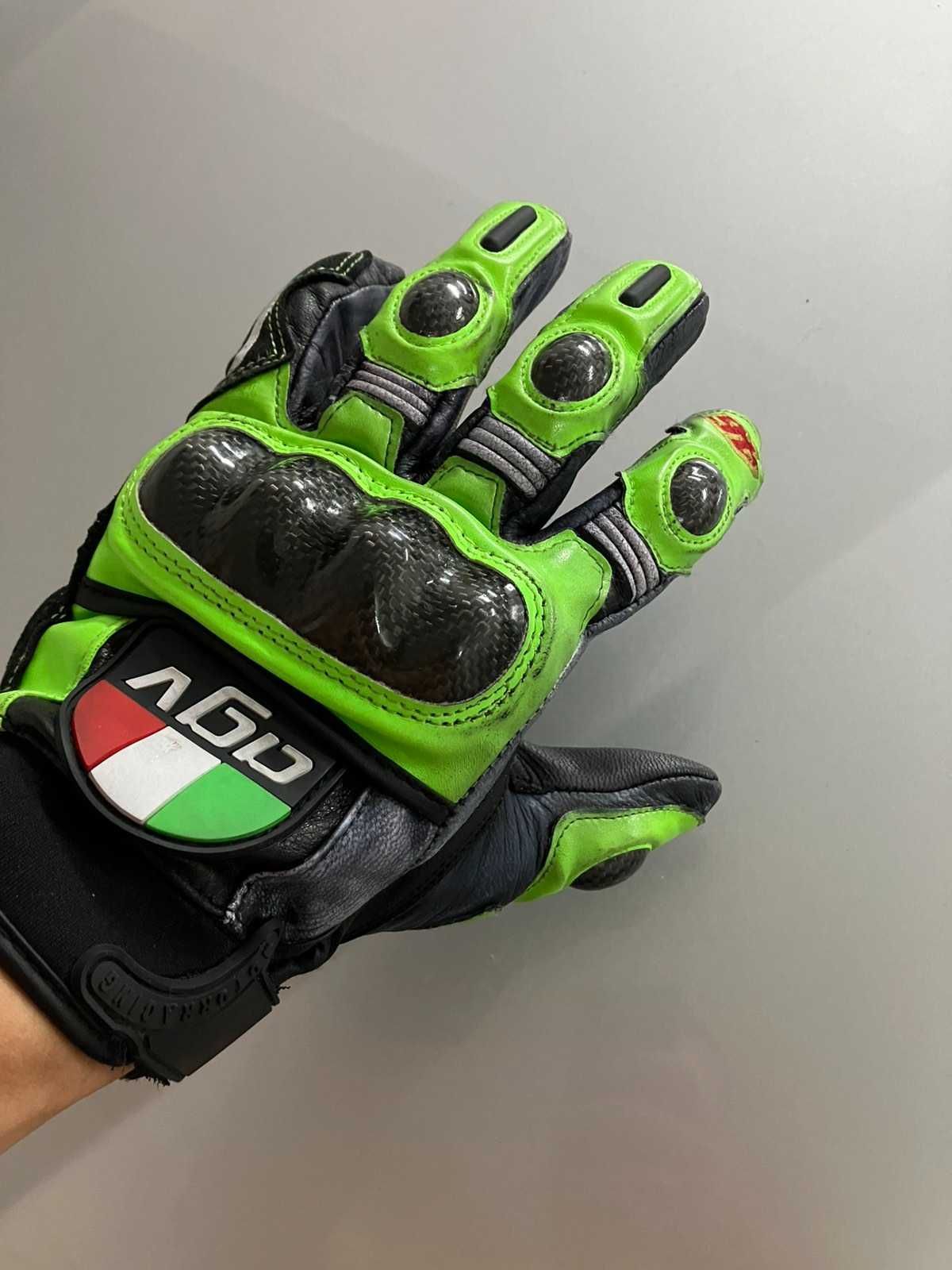 Къси кожени мото ръкавици AGV VR46, размер L