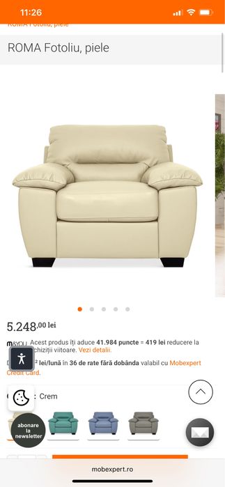 Fotoliu piele Mobexpert