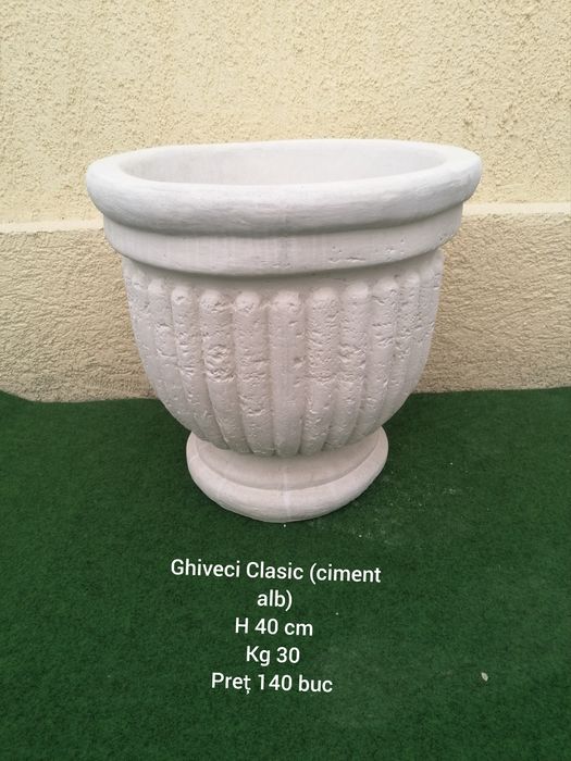 Ghiveci /vază, ciment alb