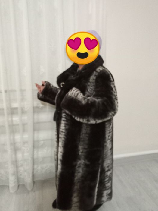 Шуба мутоновая, серая