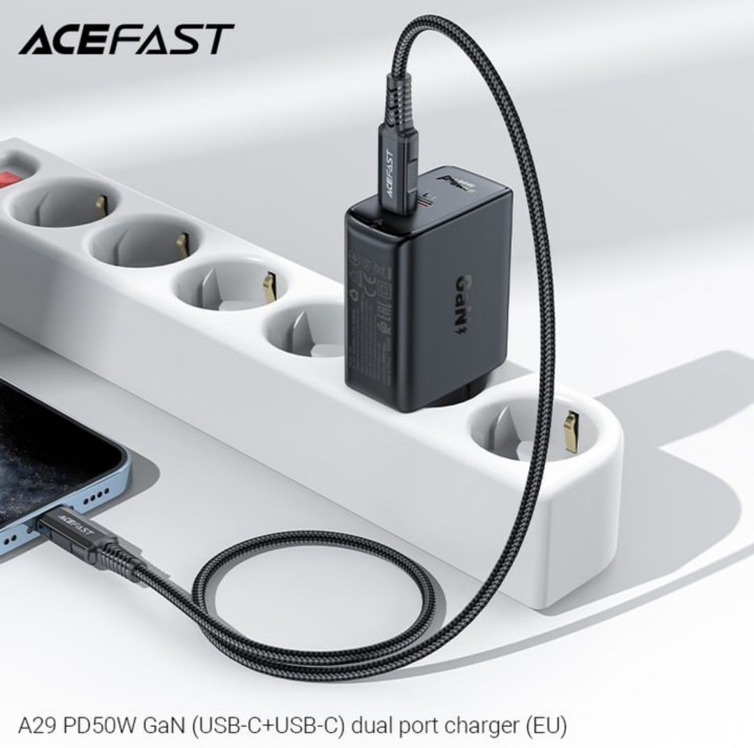 Acefast 50W GaN⁵ Quick Charger 4.0 For iPhone/iPod/Tablets