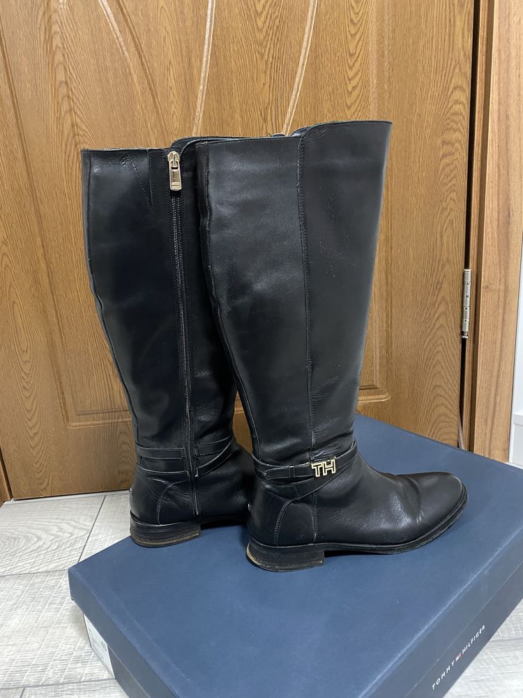 Tommy Hilfiger boots, ботуши естествена кожа, оригинални с кутия, No40