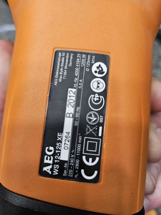 Hope Amanet P5-AEG WS 12-125 Kit Polizor unghiular 125 mm 1200 W, NOU