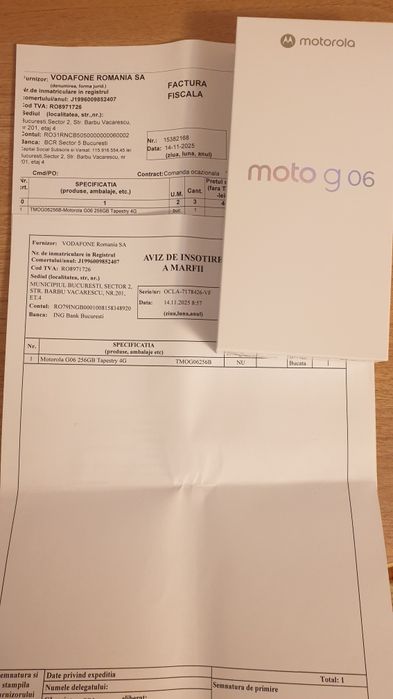 Motorola G 06, 256 Gb, sigilat, factură